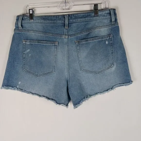 Time & Tru Size 12 Women's High Rise Distressed Denim Jean Shorts Stretch - Picture 3 of 7
